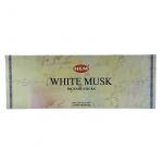 White Musk Incense Sticks, HEM Hex Pack - 6 Boxes x 20 Sticks